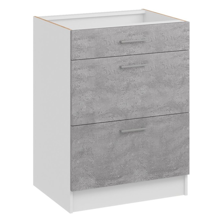 Set mobilier bucatarie ROE Furniture, dulap inferior, 3 sertare, 60x44x82cm, multicolor