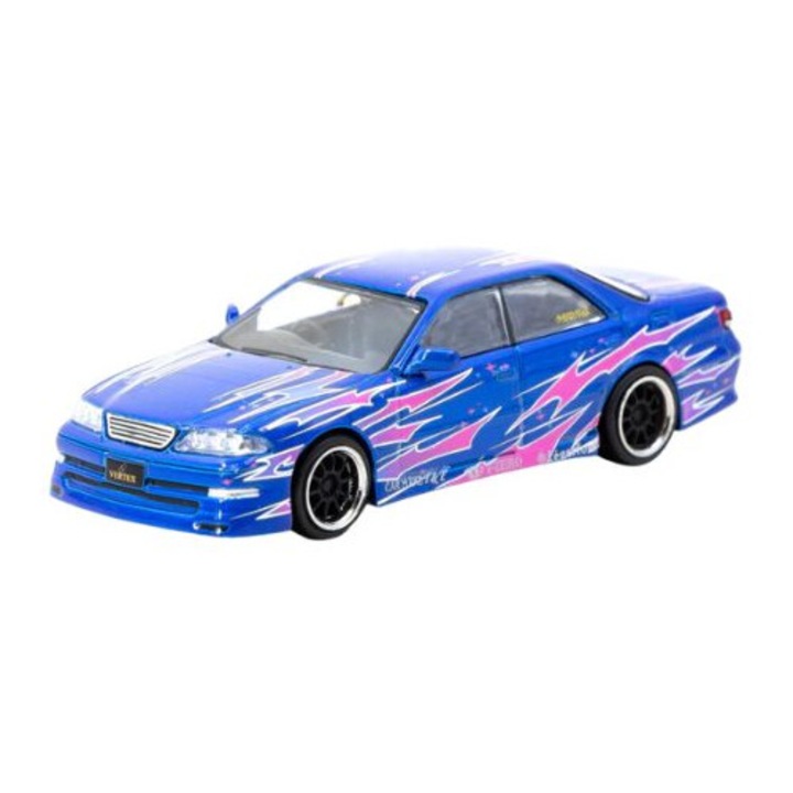 Vertex Toyota Mark ii Jzx100 Kék 1:64 Tarmac Works autómodell