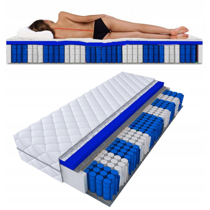 Saltea copii KIDS, MTM, 80x200x12cm, medie, hipoalergenica, cu arcuri, 10cm