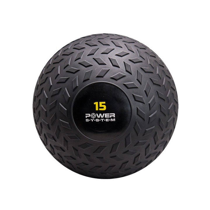 Minge fitness Power System Slam Ball 15 kg, antiderapant, dimensiuni variate