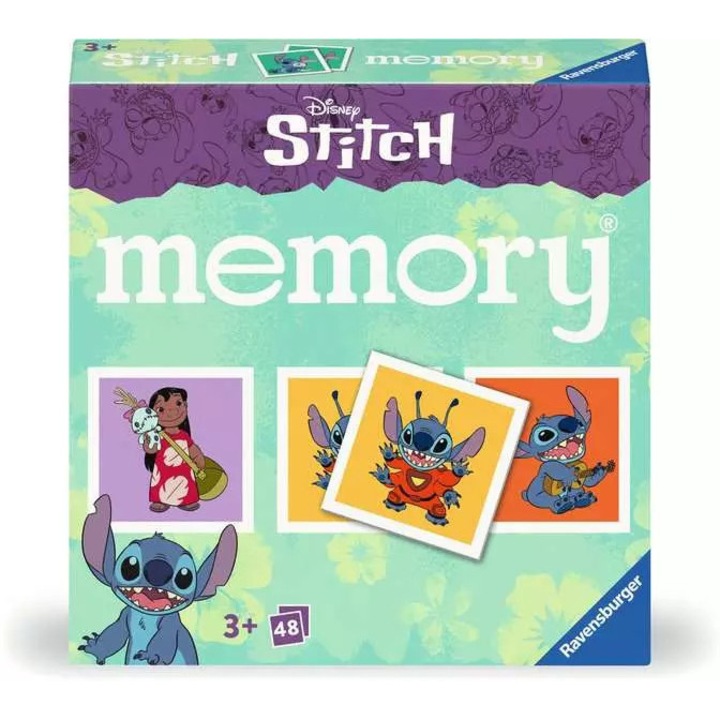 Joc de memorie, Ravensburger, Stitch, 48 carti, 15x15x4cm