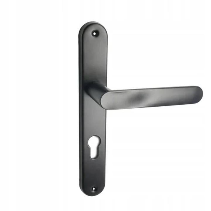 Manere usa Domino OVAL, negru mat, pentru incuietoare PZ 72 mm