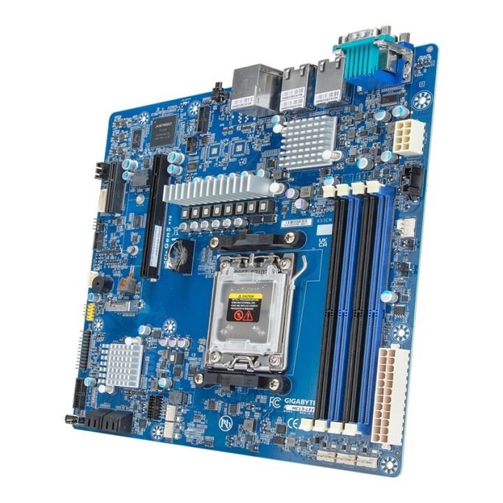 Дънна платка Gigabyte AM5, 4 DIMM слота, 4x SATA III, синя, Micro ATX