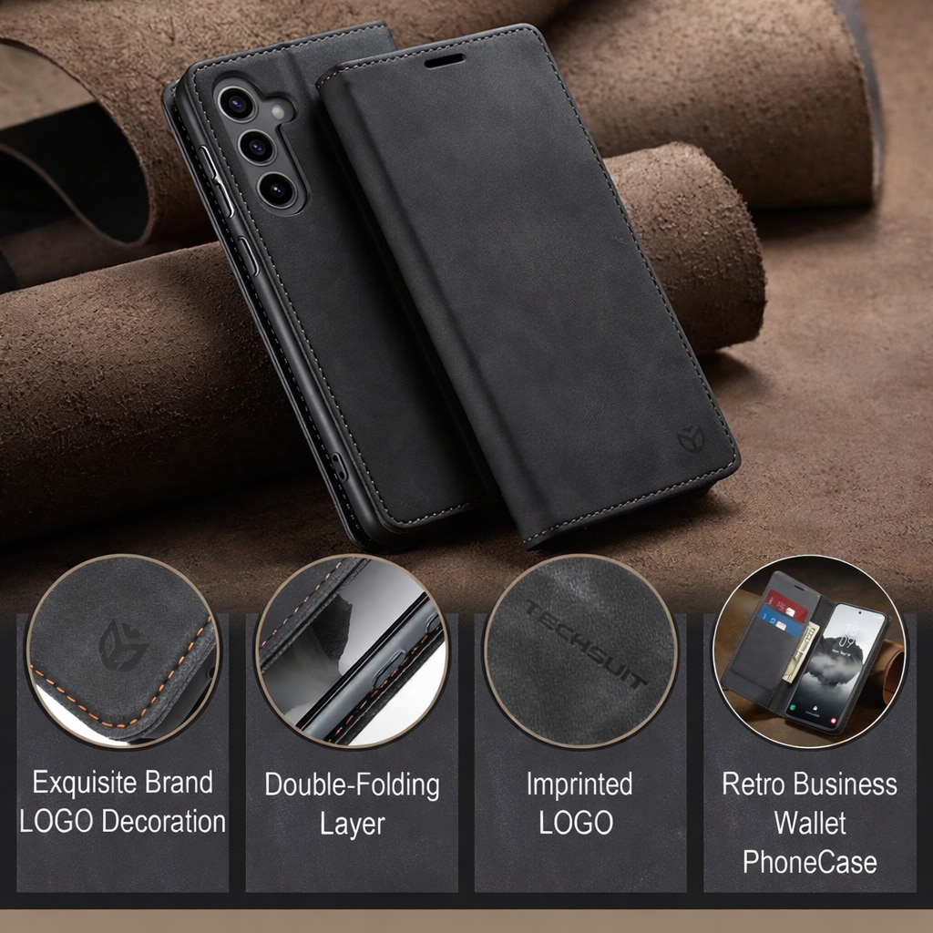 Husa Flip LeatherEco pentru Xiaomi 15T Pro, Buzunar Card, Inchidere Magnetica Puternica, Piele ecologica, Negru