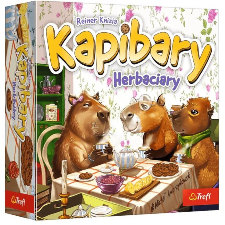 Társasjáték, Trefl, Gra Kapibary Herbaciary, 77 kártya, 2-5 játékos, 20x20x6cm