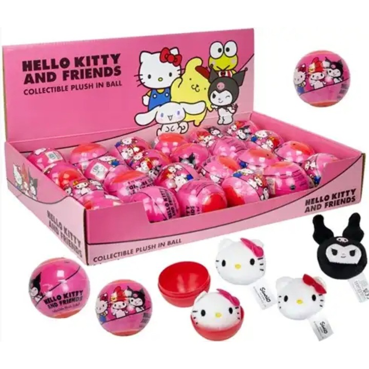 Hello Kitty - Set mascote surpriza in bila, 6cm, multicolor, pentru copii peste 3 ani