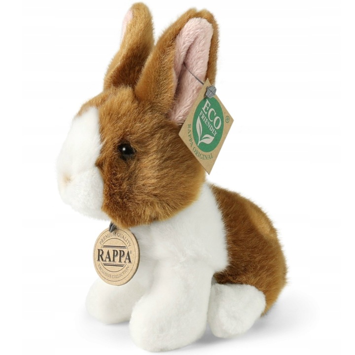 Jucarie de plus, Rappa, Krolik, 16 cm, alb-braun, Eco Friendly