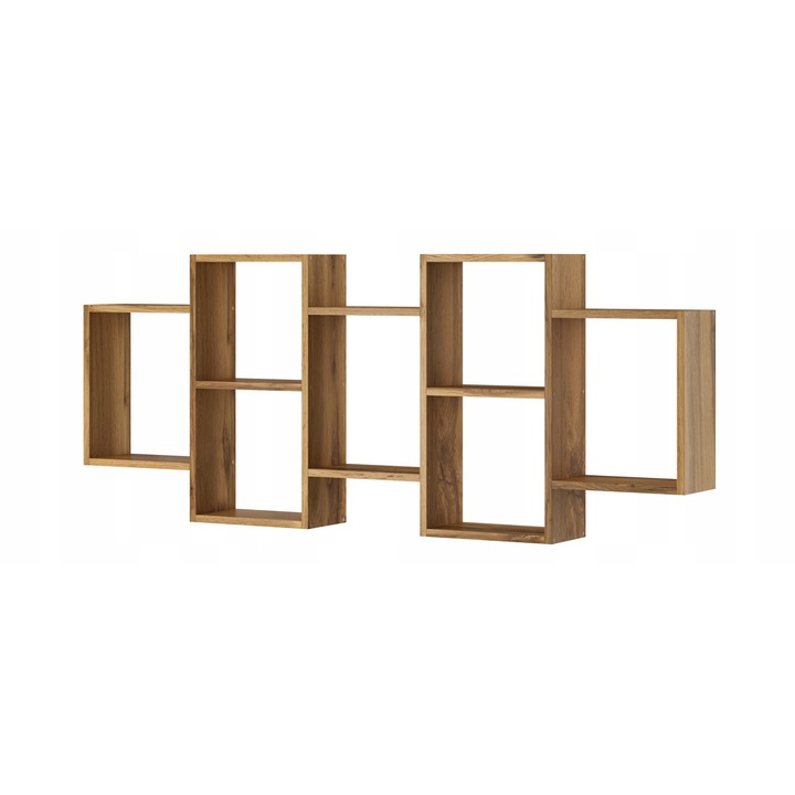 Bratex modern polc, 7 rekeszes, Wotan, 161x18x65cm, falra vagy padlóra szerelhető