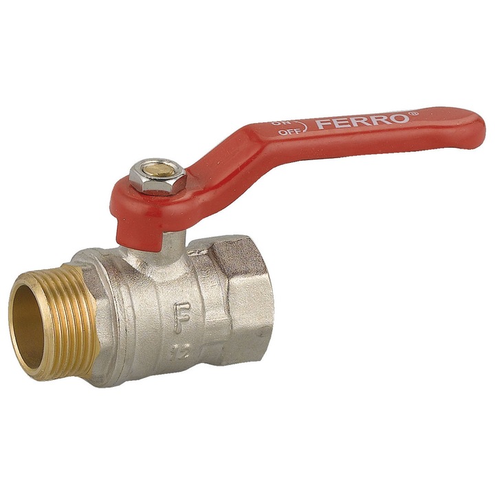 Robinet cu bila Ferro, 1 1/4", corp din mosiada, fara nichel