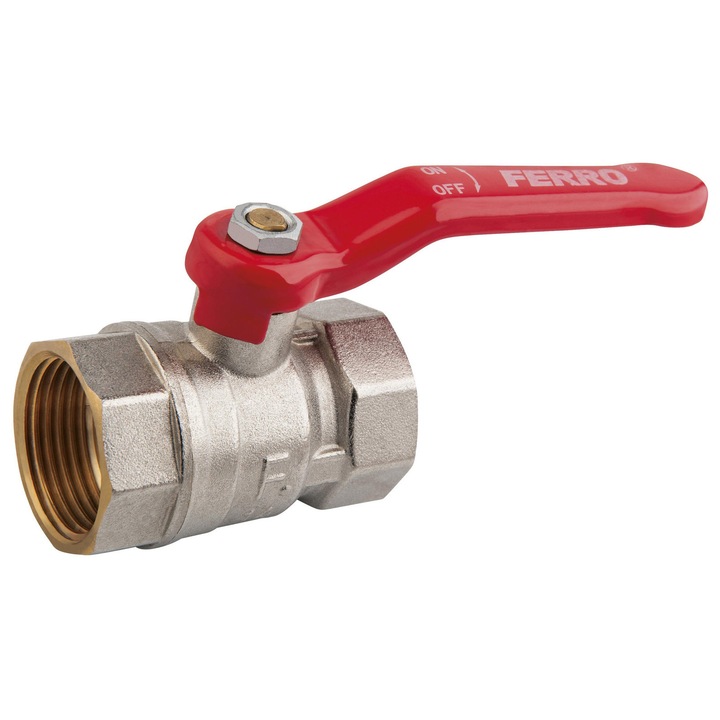 Robinet cu bila Ferro 1 1/4", corp din mosiada CW617N, fara nichel