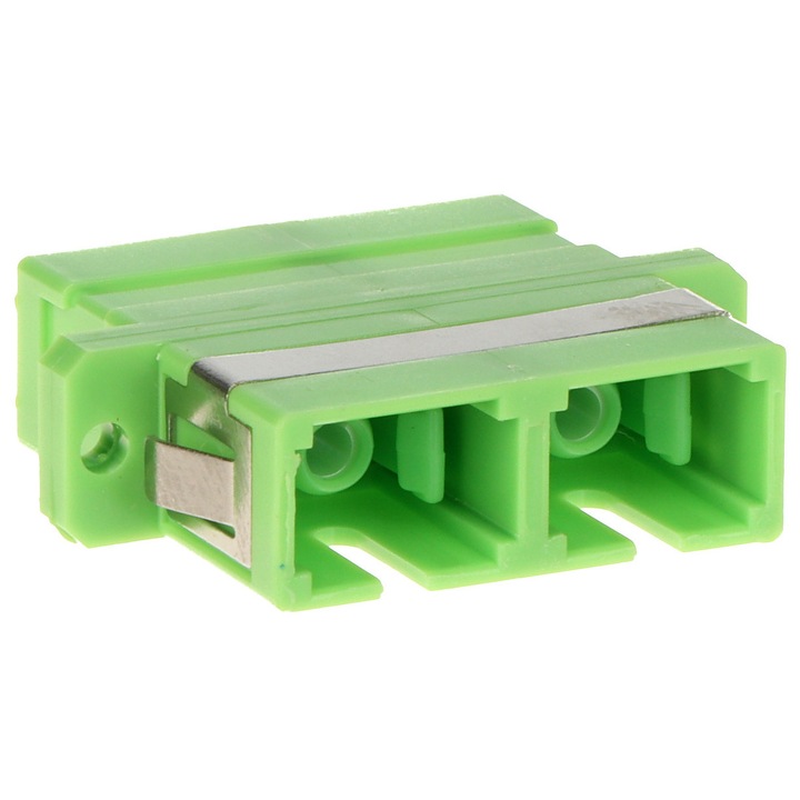 Duplex SC-APC adapter, Extralink, műanyag, zöld