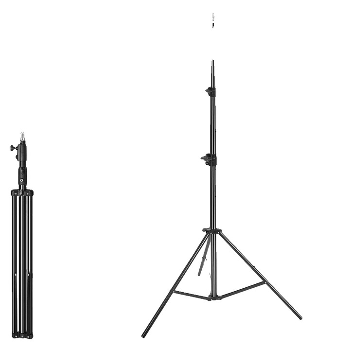Регулируем статив 2.8M черен алуминий стомана лек 37x280cm
