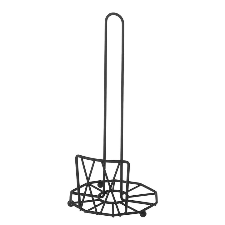 Suport pentru prosoape de hartie HowHomely, 30 cm, metalic, negru