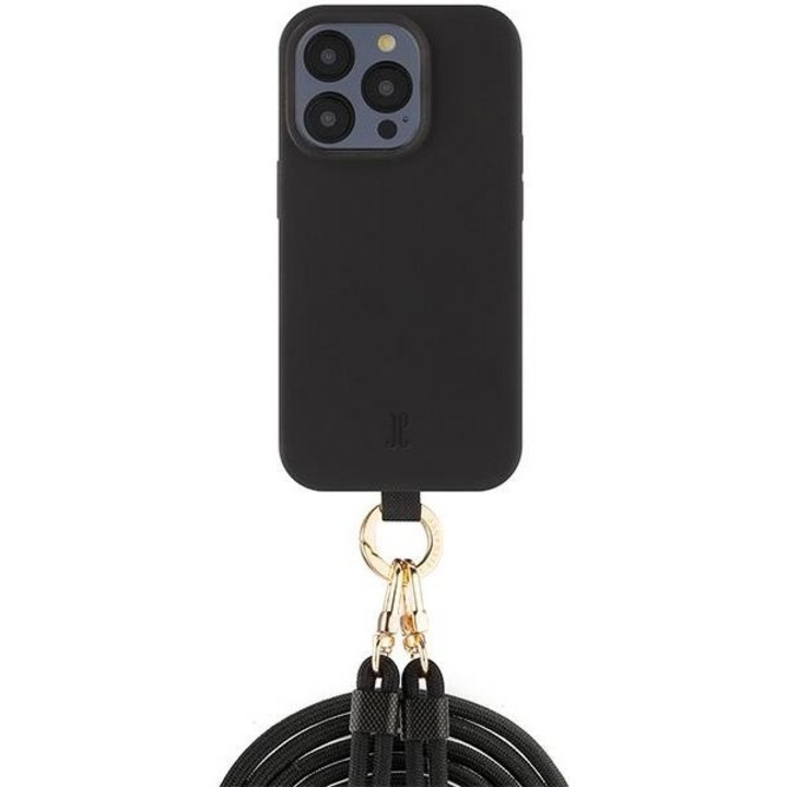 Husa telefon Just Elegance PopGrip pentru iPhone 15 Pro Max 6.7'', neagra, TPU, cu suport integrat