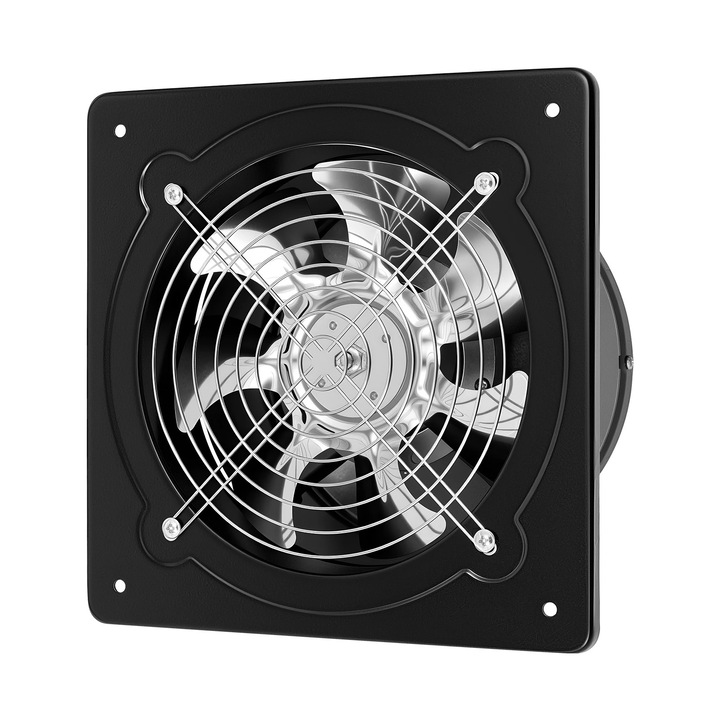 Elszívó ventilátor, Fali elszívó, 20 cm, 80 W, 2800 ford./perc, AC 220 V 50 Hz, Konyha/Fürdőszoba