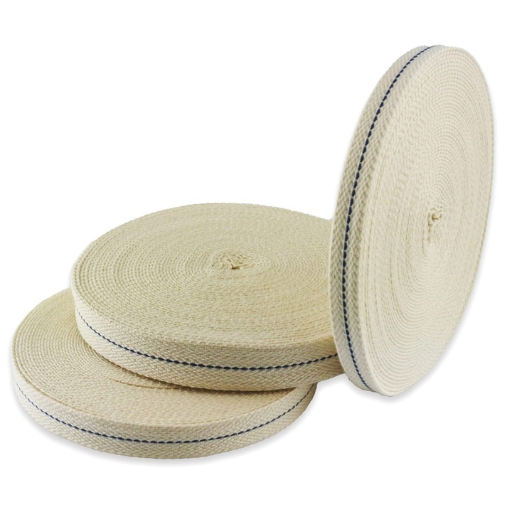 Fitil plat 7mm pentru lampa ulei, COCOS, 1m, culoare naturala