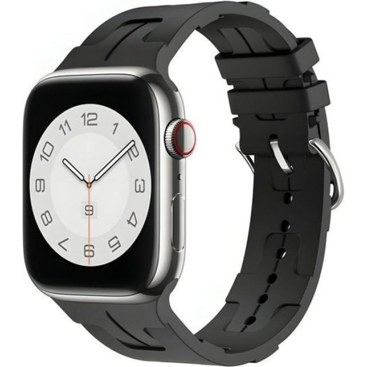 Curea pentru ceas Apple Watch, Beline, Silicone Ultra, neagra, 21.6cm