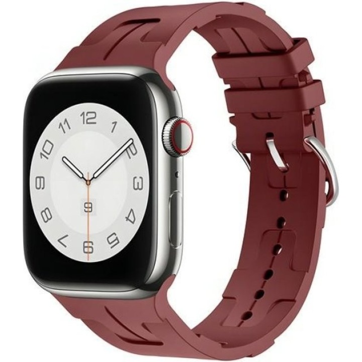 Curea pentru ceas Apple Watch, Beline, Silicone Ultra, burgund, 21.6cm