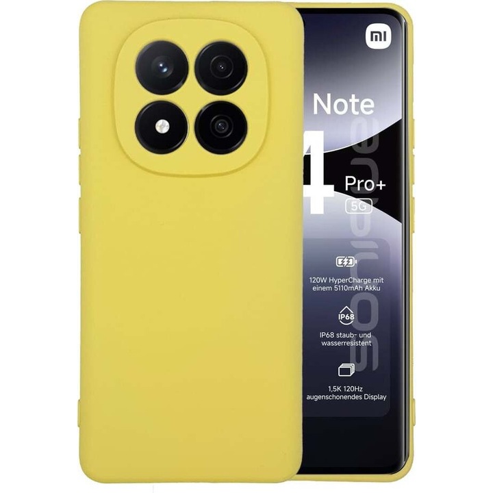 Husa telefon My Colors Sonique pentru Xiaomi Redmi Note 14 Pro Plus 5G, galben, protectie impotriva zgarieturilor si socurilor, material TPU