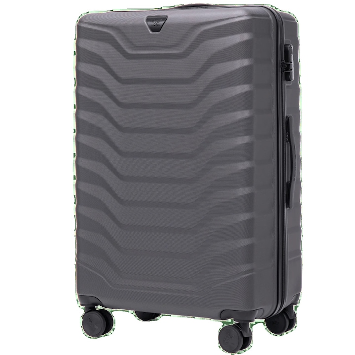 Troler, 28 inch, gri, material ABS, roti duble rotative 360°