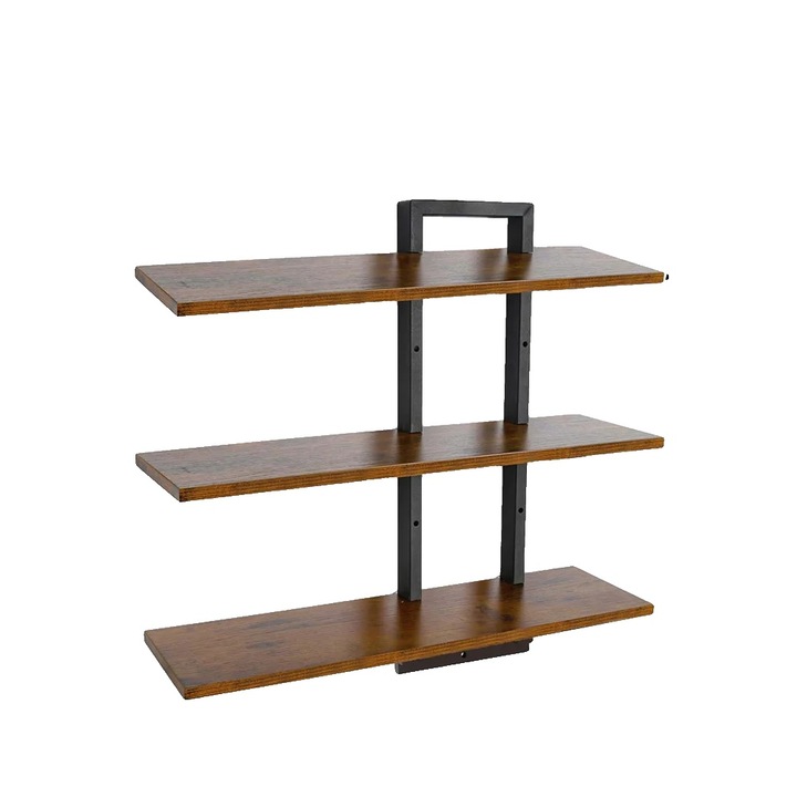 Rafturi suspendate, design rustic din lemn, capacitate maxima 18kg, maro