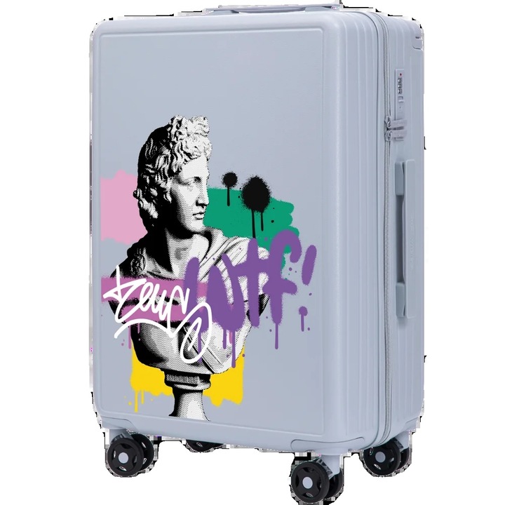 Troler, design stradal, interior spatios, albastru, 66.5x43x25.5cm, 24 inch