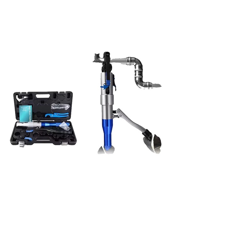 Hidraulikus krimpelő fogó, 360 fokban forgatható, 5 méretben, réz és alumínium csövekhez, ideális szűk helyekre