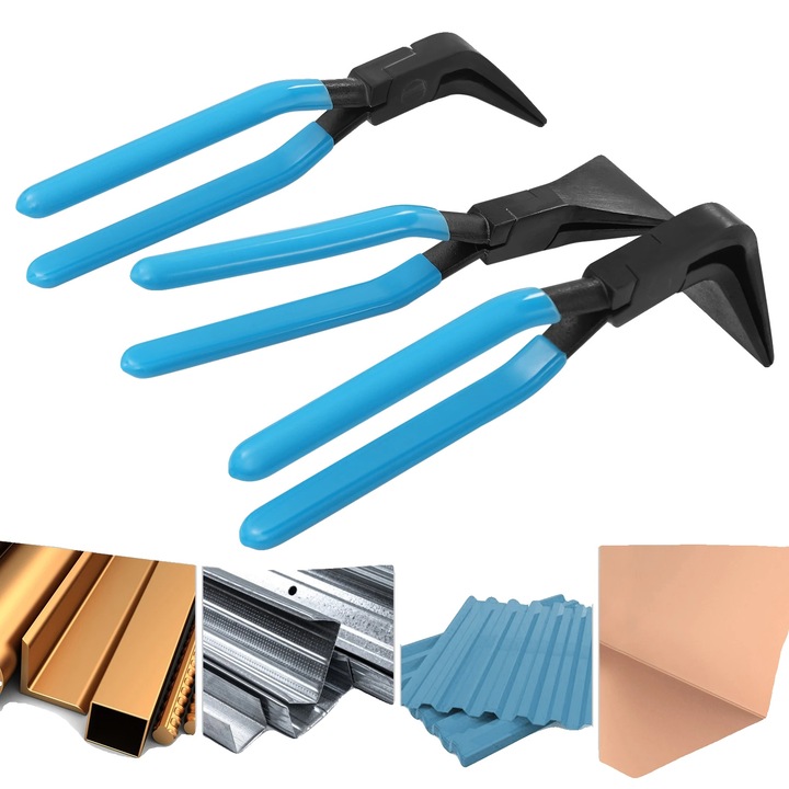 Fémhajlító fogók, szén, 45x90x180 fokos szögek, tartós szerkezet, készlet