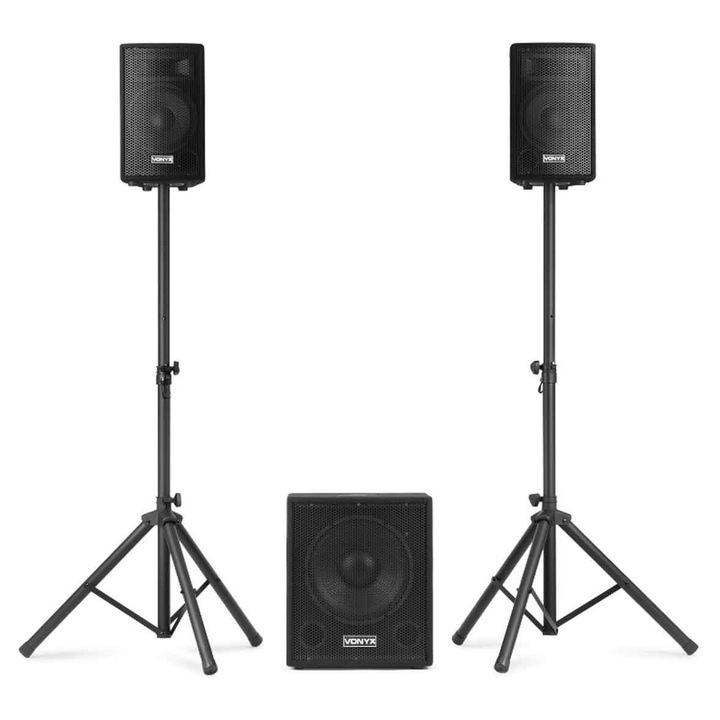 Vonyx VX0812BT 2.1 Aktív hangfal rendszer, 12″, Bluetooth, Visszhang effekt