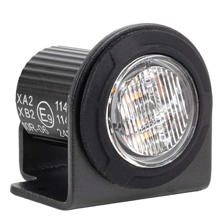 Lampa LED rotunda de semnalizare, AMiO, pomarancie, 12W, 12/24V, O 24mm