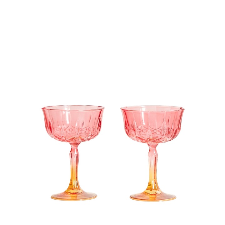 Set pahare BRILLARE roz si portocaliu 0,2 l, 2 bucati