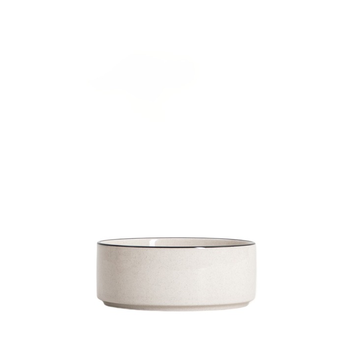 Bol AZRA 16 cm, margine neagra, ceramica, HOMLA