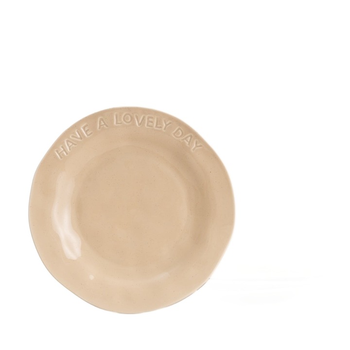 Set 4 farfurii desert, ISERNIA, 20 cm, culoare bej