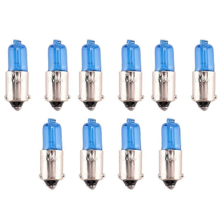 Set 10 becuri H6W 6W alb xenon 12V 3x1cm