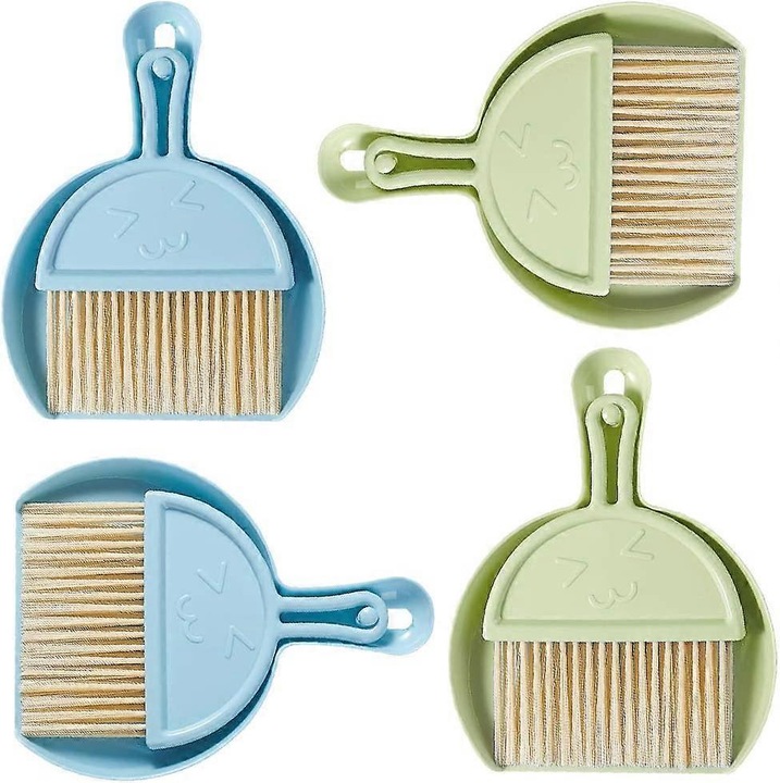 Set mini maturi si faras, 4 bucati, albastru si verde, dimensiuni 20.2x16.7x1.5cm, 17.5x13.5x1cm