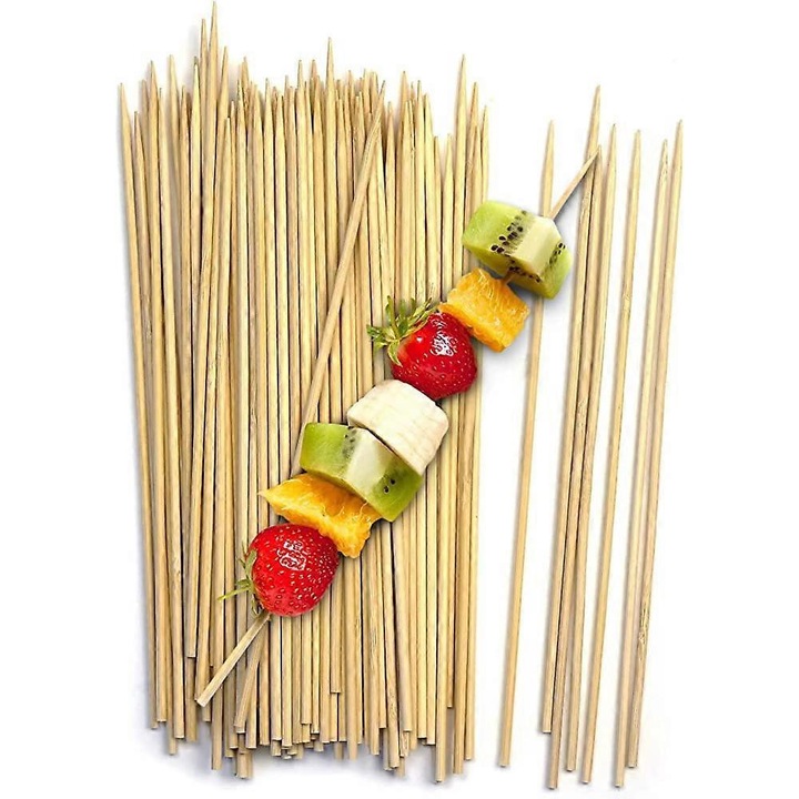 Skewere din bambus pentru gratar, set 100 bucati, 20x1cm, ecologice, durabile