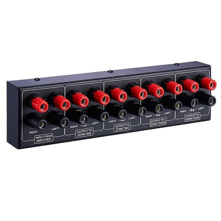 Passzív audio elosztó 1-IN-4-OUT, 300W, méretek 245x65x51mm