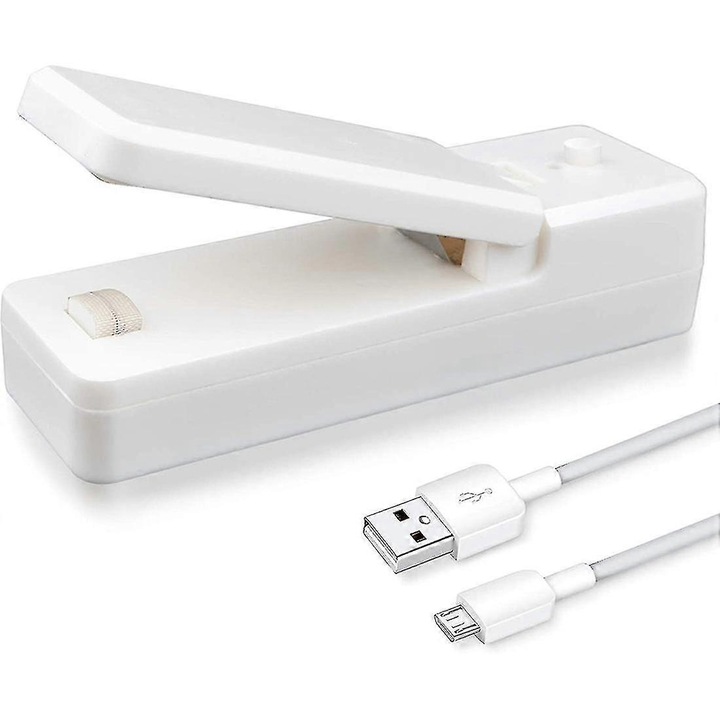 Aparat de vidat, mini, alb, 10.92x3.05x3.56cm, set cu cablu USB