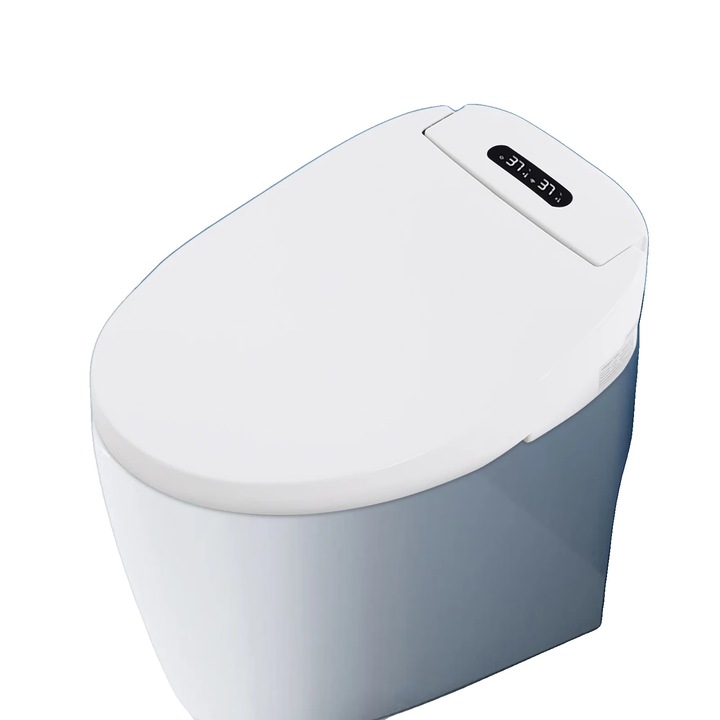 Capac de toaleta inteligent, incalzit, cu duza ajustabila, functii de curatare automata, impermeabil IPX4, dimensiuni standard