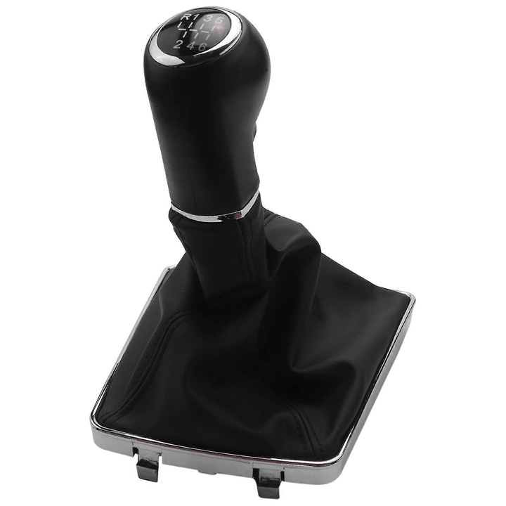 Váltógomb gallérral, komplett szett, 6 sebesség + R, fekete, Opel Zafira H 2005-2014 modellekhez