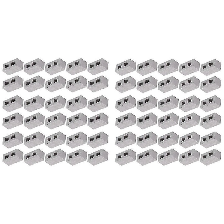 Set 60 caramizi miniaturale din beton, gri, 1.9x0.9x0.9cm