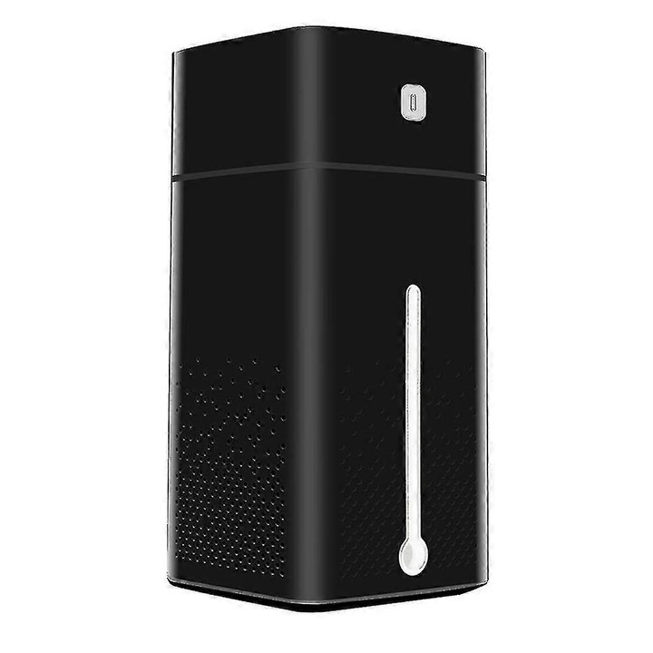Umidificator mini, negru, 21.8x10.3x10.3cm, capacitate 1000ml, set cu lumini colorate