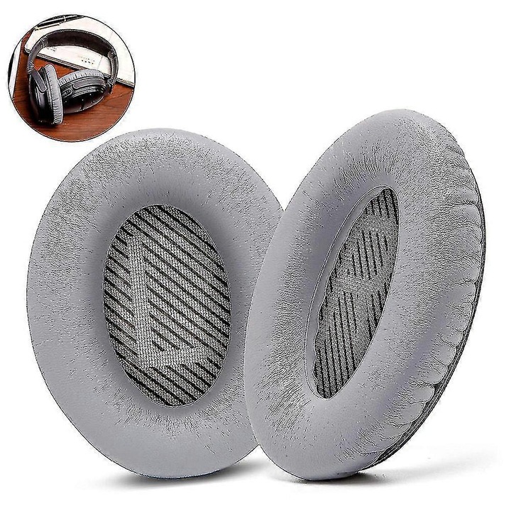 Perechi de perne de ureche pentru casti Bose QuietComfort 35/QC35 II, piele de proteina, confortabile, set