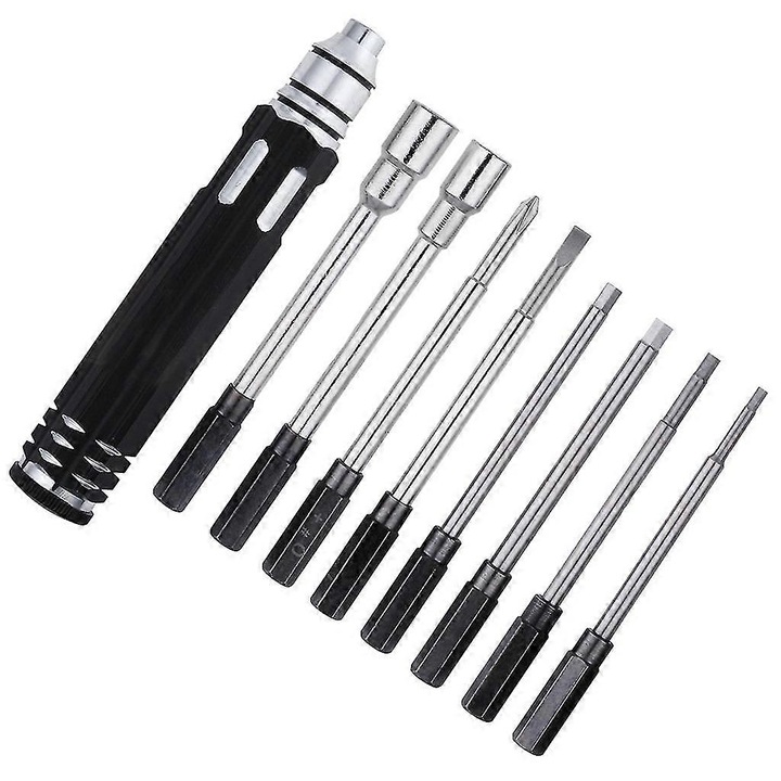 Set de surubelnite 8 in 1, pentru RC, cu maner de stocare, 106mm, multicolor