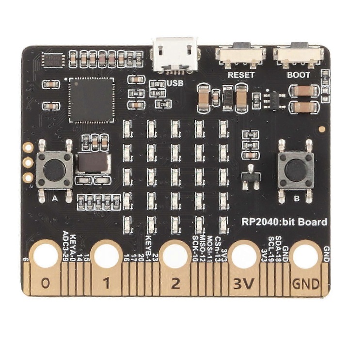 RP2040 Micro Bit fejlesztőkártya, 5x5 LED, 16M Flash, többszínű