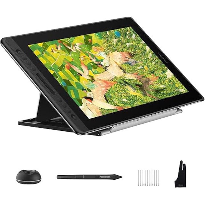 Tableta grafica pentru copii, tabla de desen LCD, albastra, 2-6 ani, set de jucarii educationale