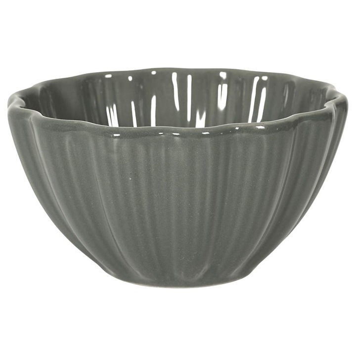 Bol HowHomely, Eden, 14,5 cm, gri, ceramica