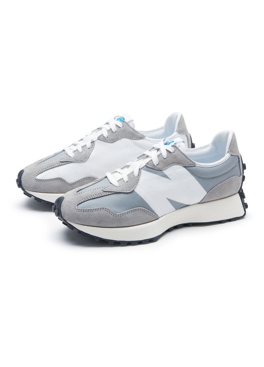 Tenisi barbati, New Balance 327, piele ecologica cu insertii din piele intoarsa, gri, marime 44 EU