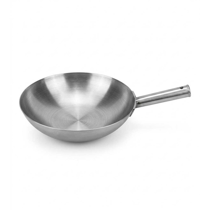 Professzionális rozsdamentes acél wok edény fém nyéllel Kmt STYLE