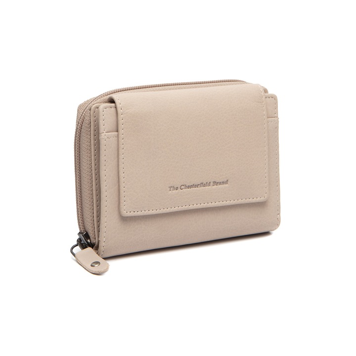 Portofel de dama, din piele naturala cu protectie RFID, The Chesterfield Brand, Orveta - Bej